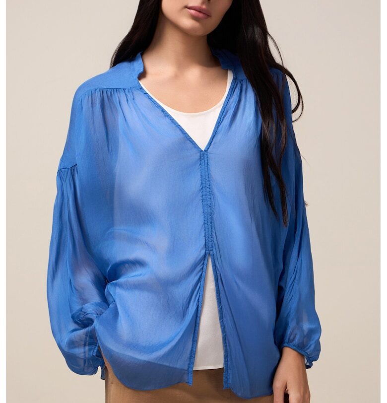 Сатинирана блуза - Кралско Синьо Oltre