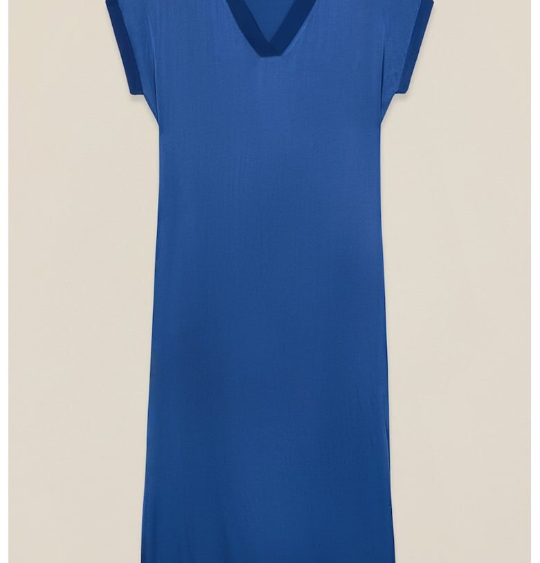 Сатинирана миди рокля - Тъмносин Oltre