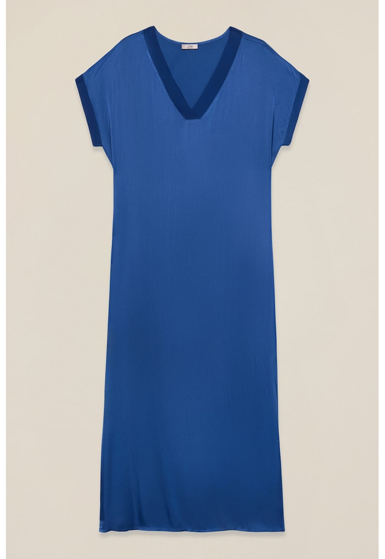 Сатинирана миди рокля - Тъмносин Oltre