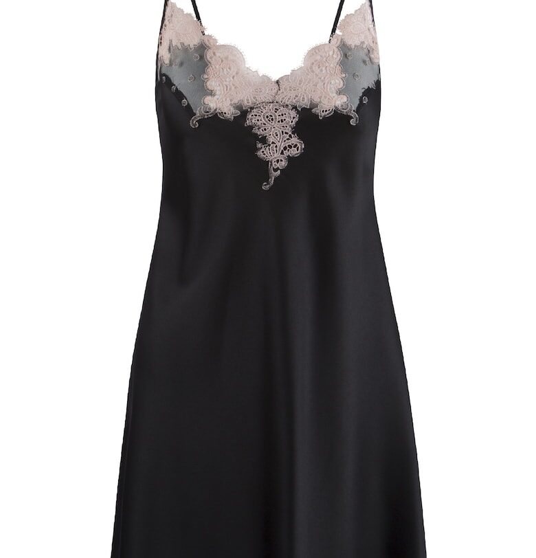 Сатинирана нощница - Черен LingaDore