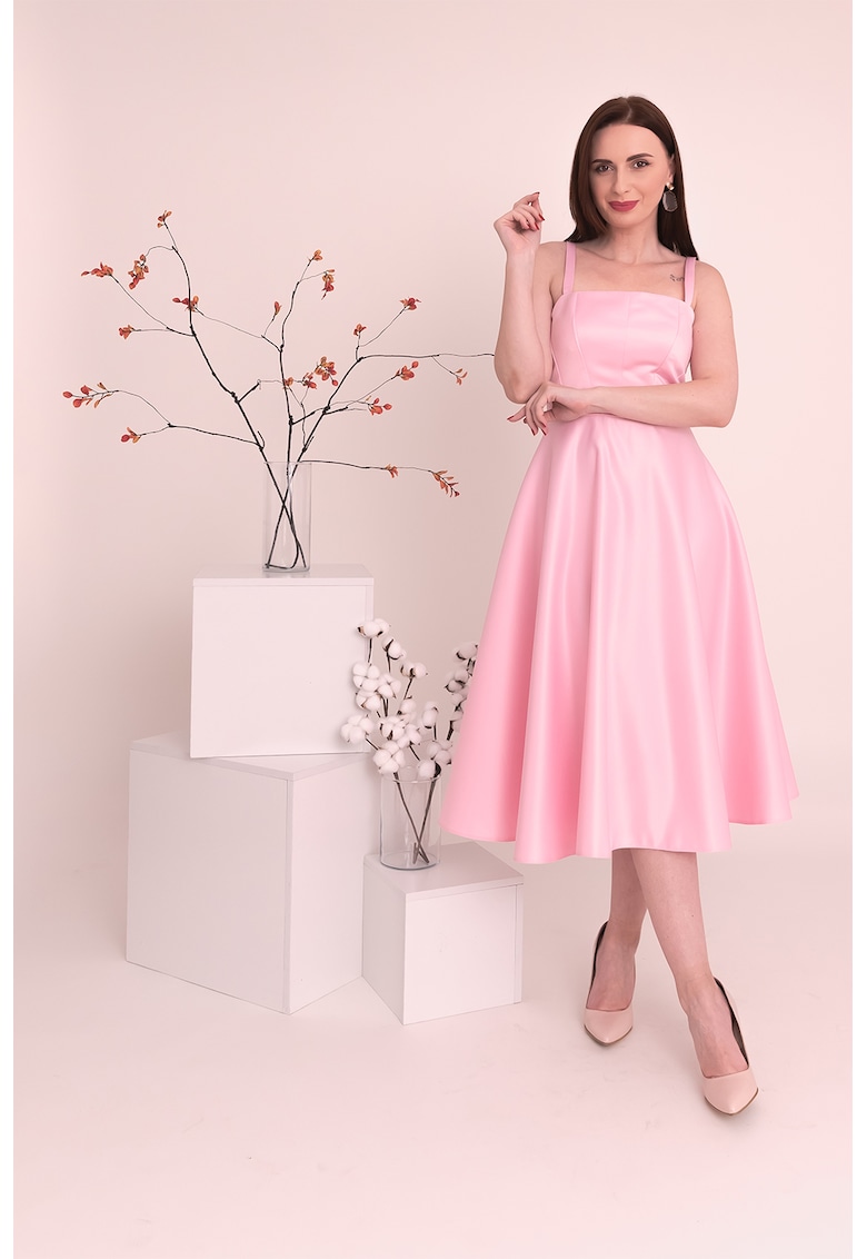 Сатинирана рокля Sofia - Пастелнорозов Ilona Andreoiu