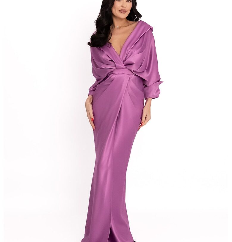 Сатинирана рокля с голо рамо - Лилав Acob a porter