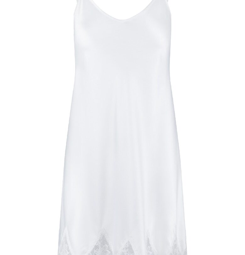 Сатинирана рокля с дантела - Мръснобял LingaDore