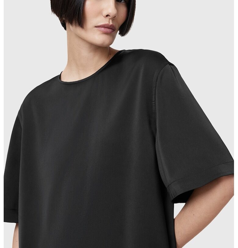 Сатинирана свободна тениска Amelie - Черен AllSaints