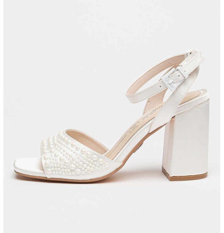 Сатинирани сандали Celeste с каишка с тока - Бял Buffalo