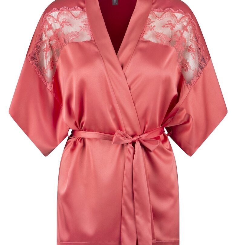 Сатинирано кимоно с дантела - Корал LingaDore