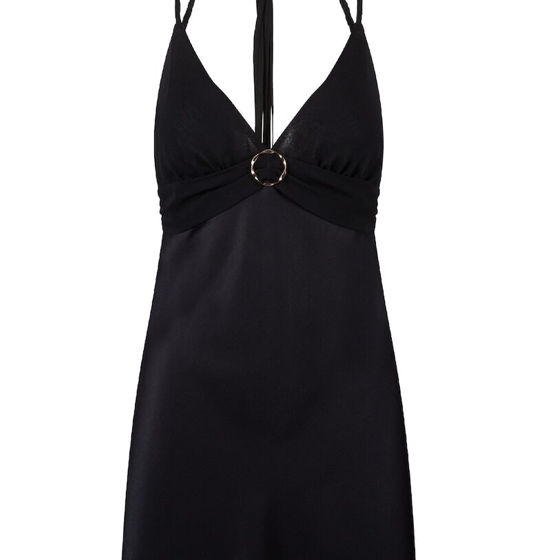 Сатинирано неглиже с метален детайл - Черен LingaDore