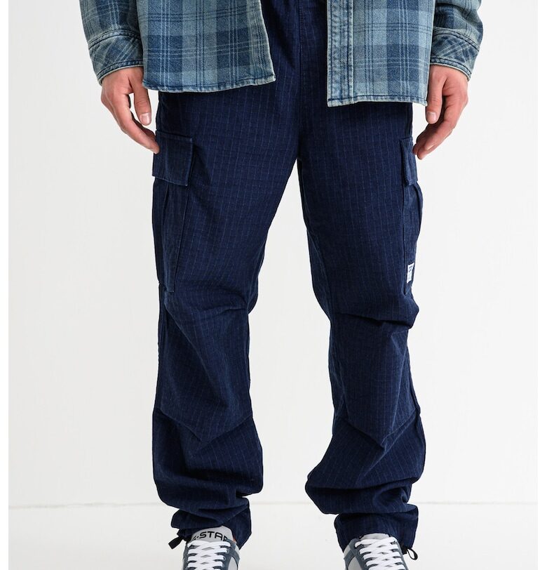 Свободен карго панталон Gadic с връзка - Тъмносин HUGO