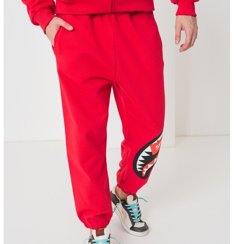 Свободен памучен спортен панталон - Червен Sprayground