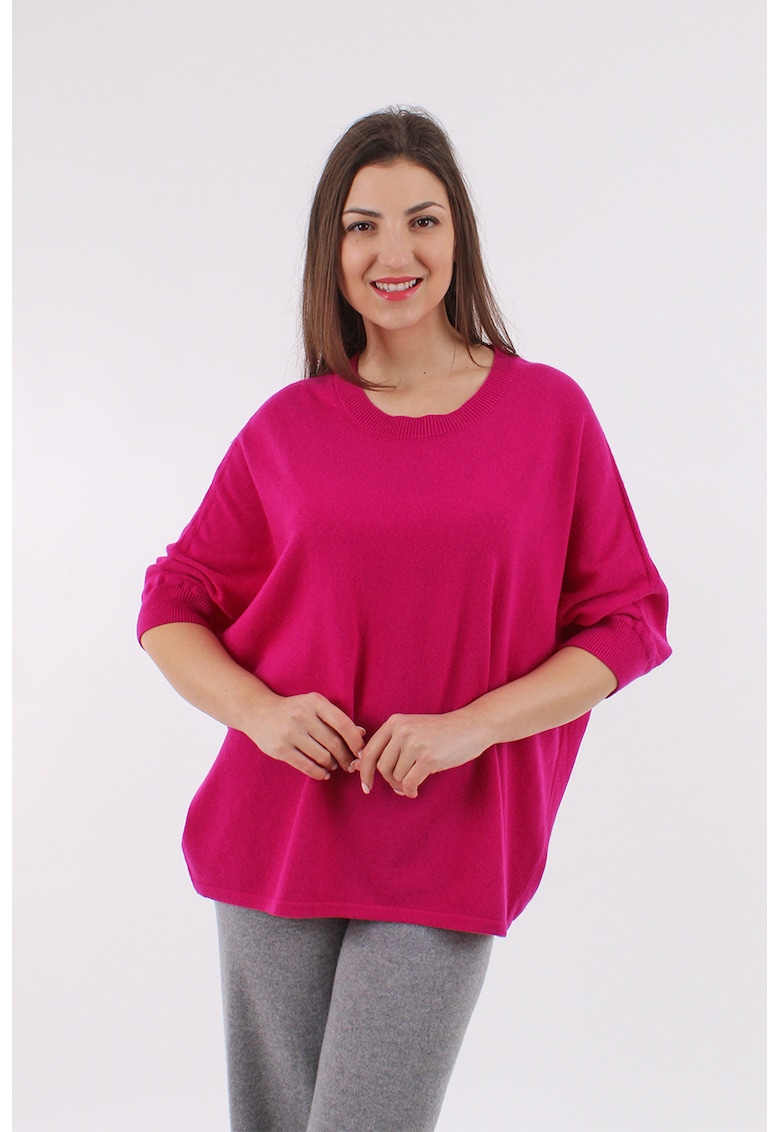 Свободен пуловер с вълна и кашмир - Фуксия AMAYA ROS