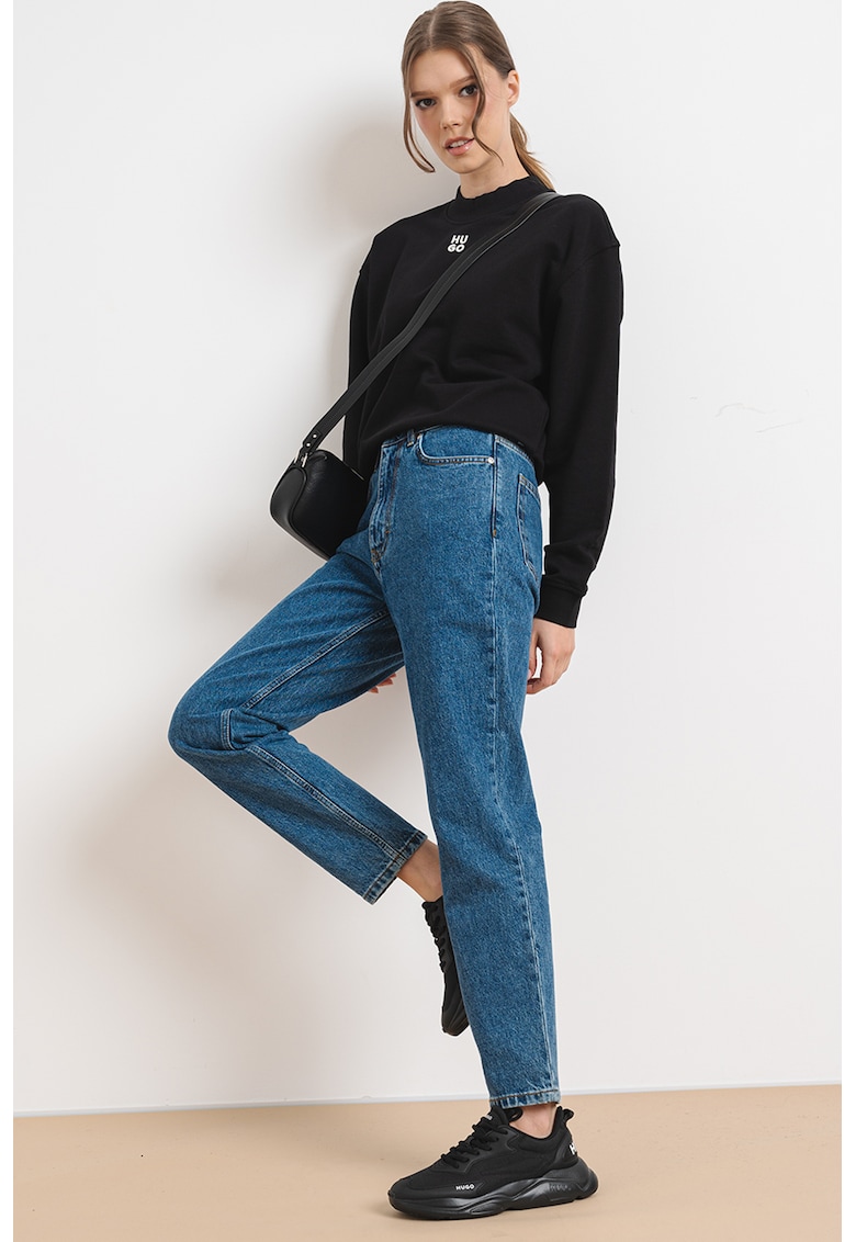 Свободен суитшърт Daxandria с паднали ръкави - Черен HUGO