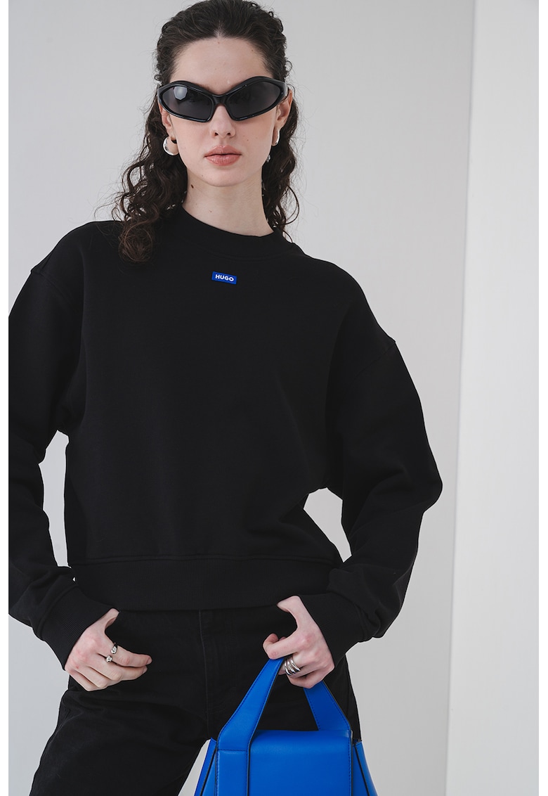 Свободен суитшърт Delessa - Черен HUGO