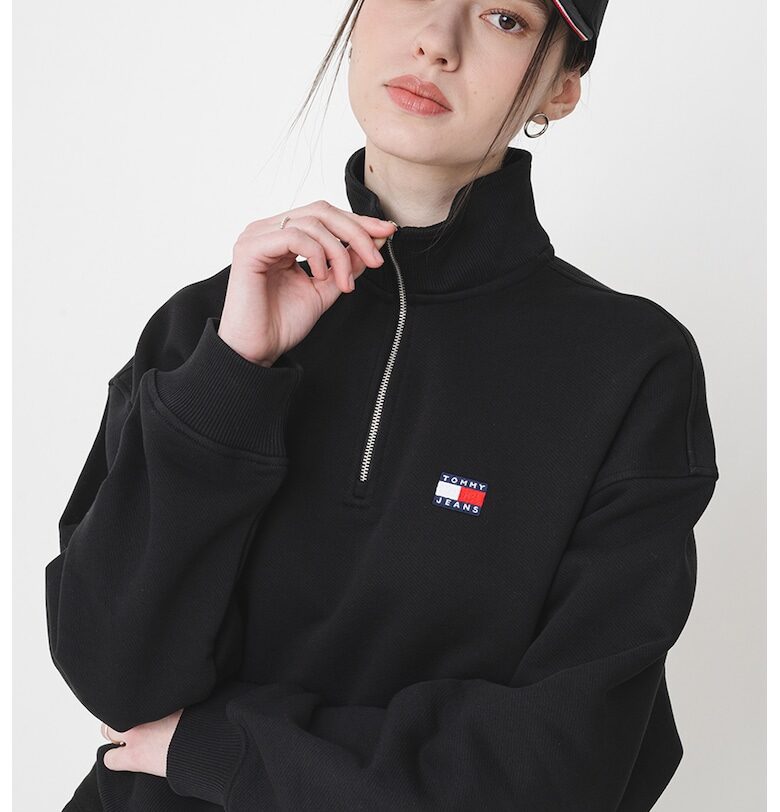 Свободен суитшърт с къс цип Tommy Jeans