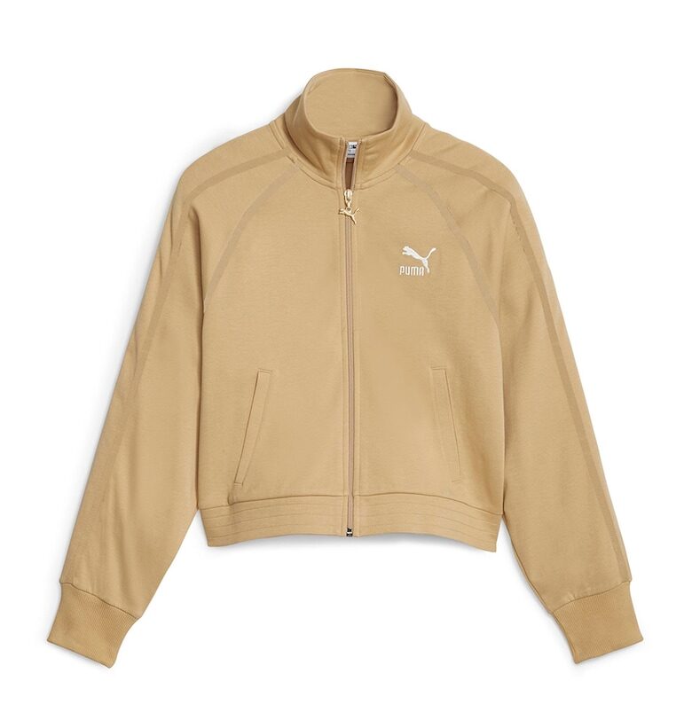 Свободен суитшърт с цип T7 - Бежов Puma