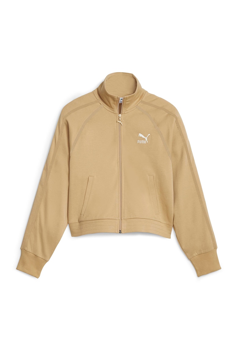 Свободен суитшърт с цип T7 - Бежов Puma