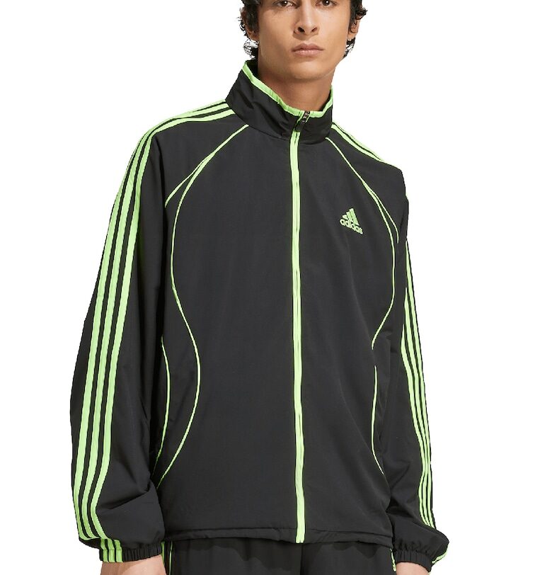 Свободен суитшърт със средновисока яка и цип - Черен/Лайм зелено adidas Originals