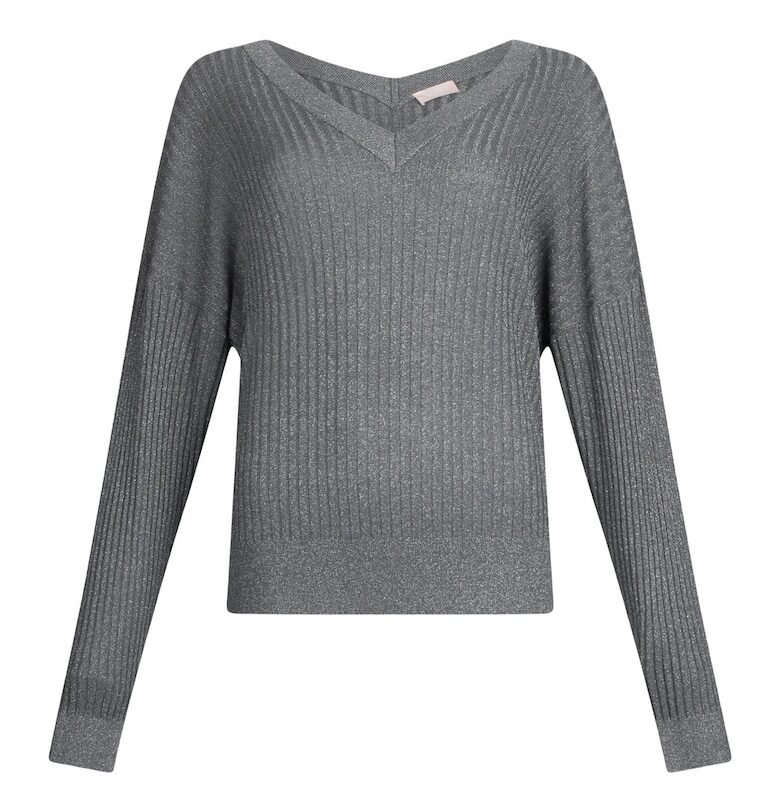 Свободен шпиц пуловер - Черен Liu Jo