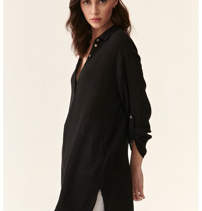 Свободна блуза с копчета - Черен Tatuum