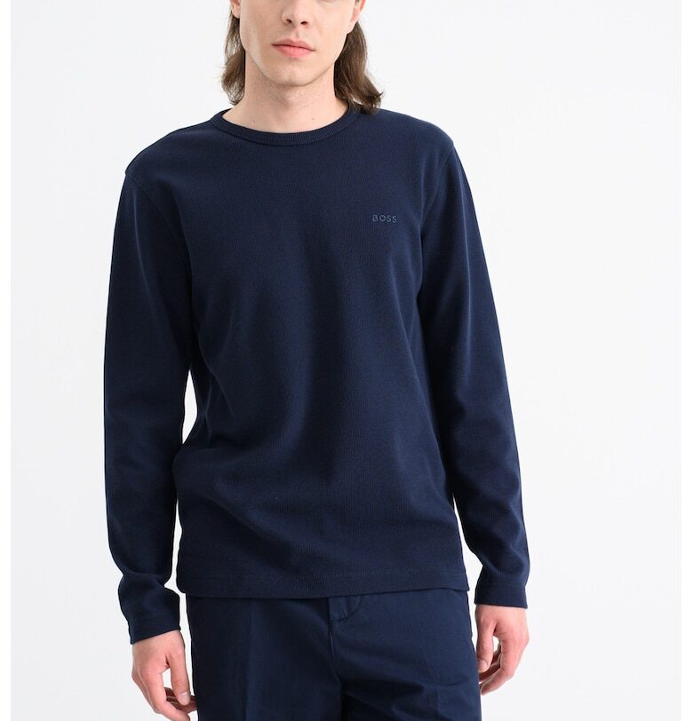 Свободна блуза с релеф - Ултрамарин синьо BOSS