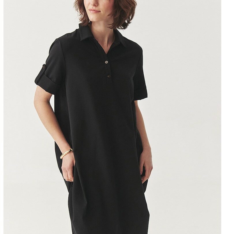 Свободна миди рокля - Черен Tatuum