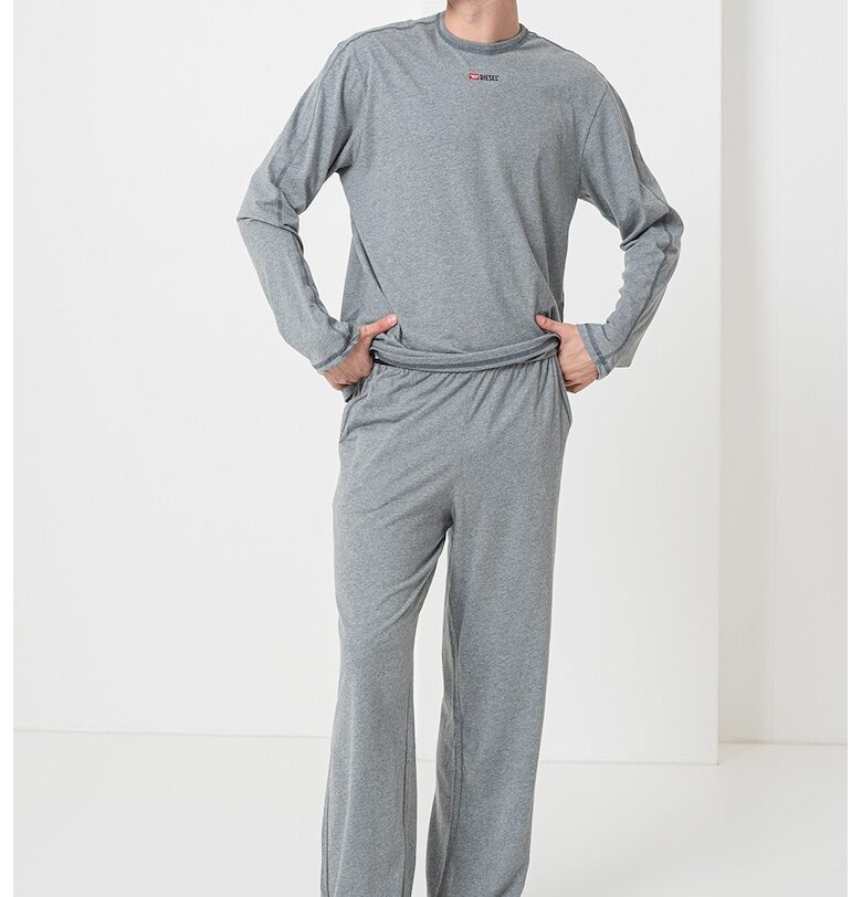 Свободна памучна пижама - Червен/Сив меланж Diesel