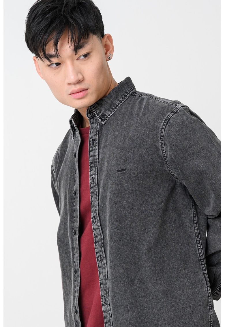 Свободна памучна риза Authentic - Избеляло черно Levis