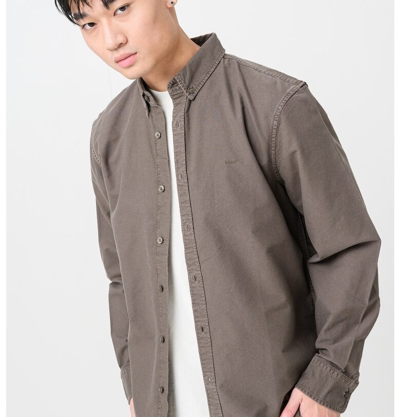 Свободна памучна риза Authentic - Сиво-кафяв Levis