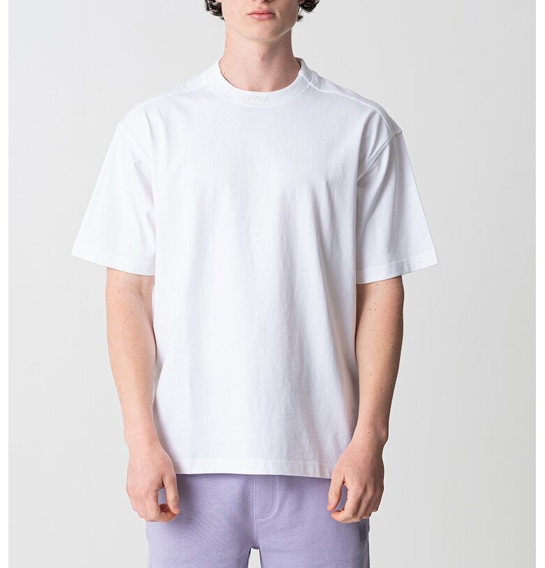 Свободна памучна тениска - Бял BOSS