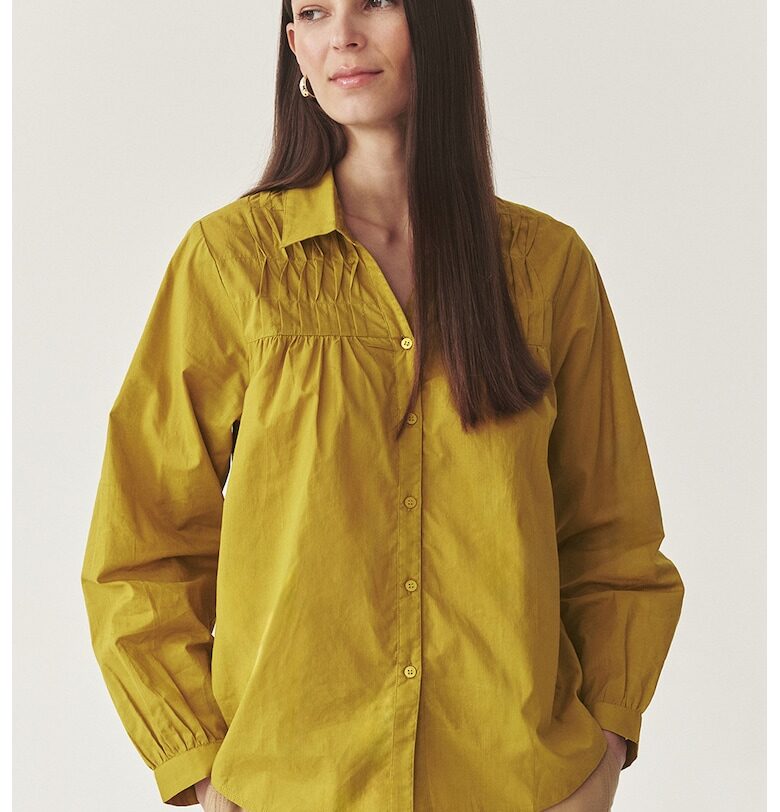 Свободна памучна тениска - Синапено жълто Tatuum