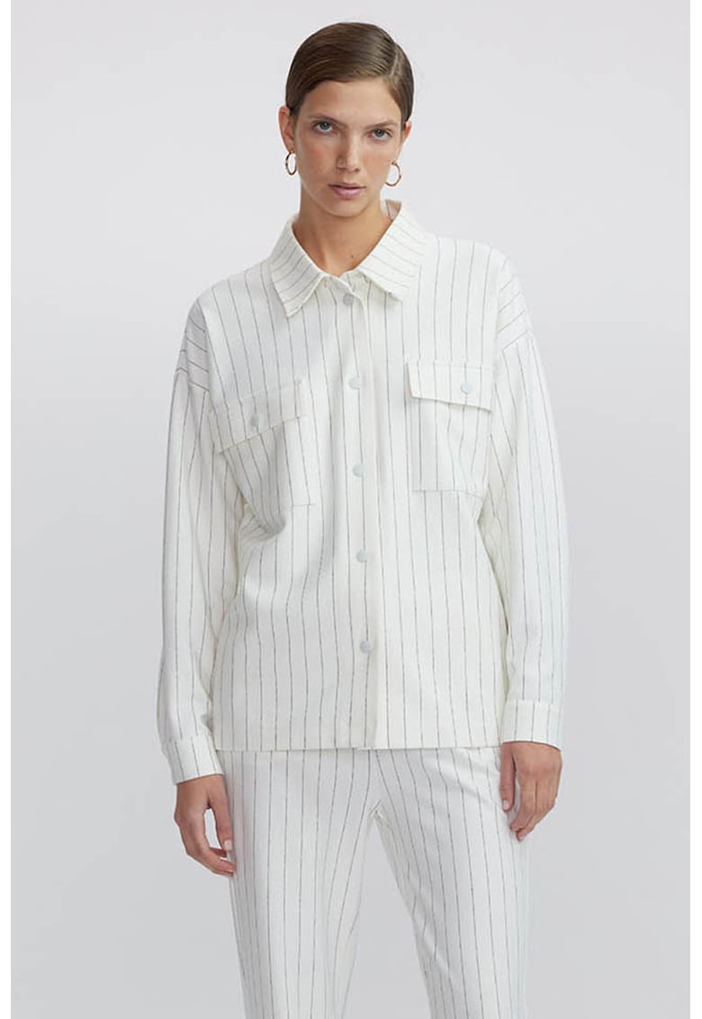 Свободна раирана риза - Слонова кост Ipekyol