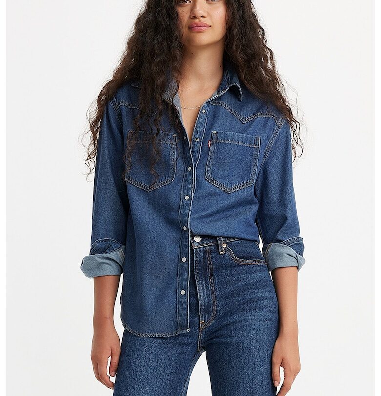 Свободна риза Teodora от деним - Тъмносин Levis