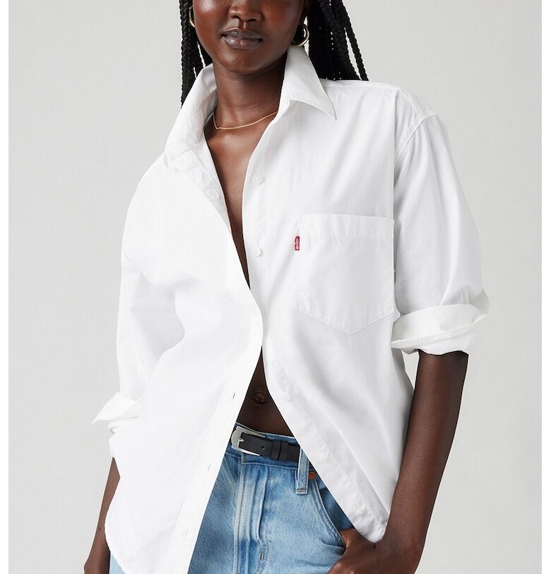 Свободна риза от памук Harley - Бял Levis