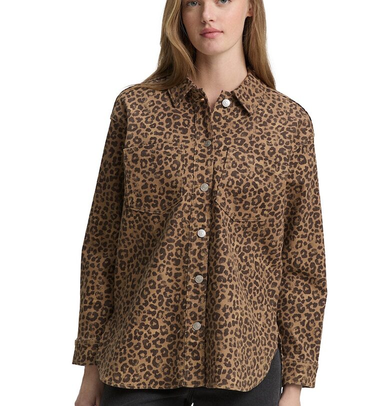 Свободна риза с животински принт - Черен/Светлокафяв Tom Tailor