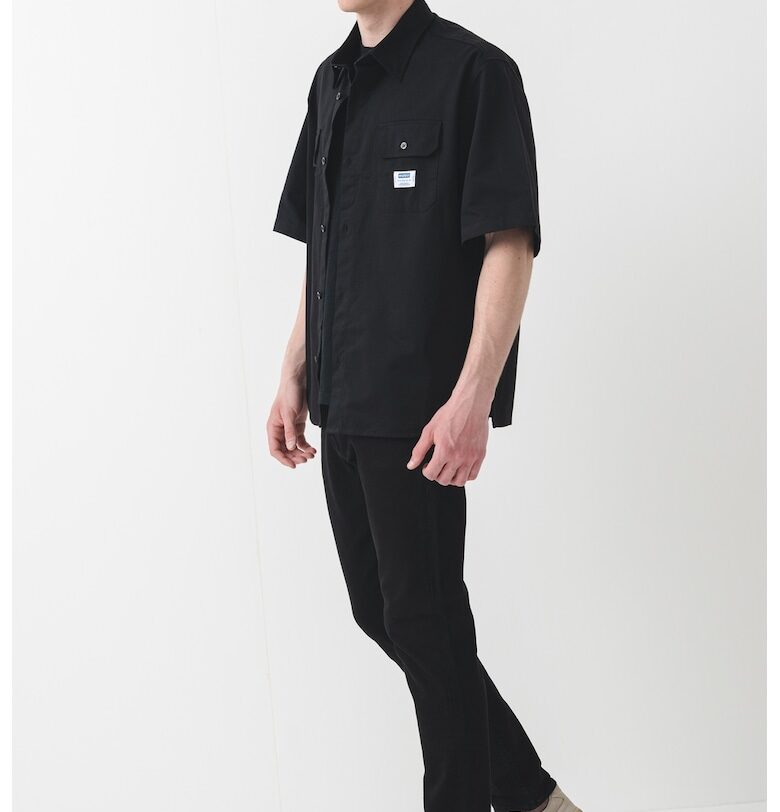 Свободна риза с къси ръкави - Черен HUGO