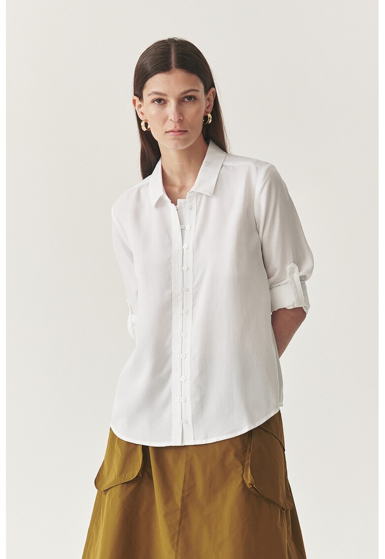 Свободна риза с лиосел - Бял Tatuum
