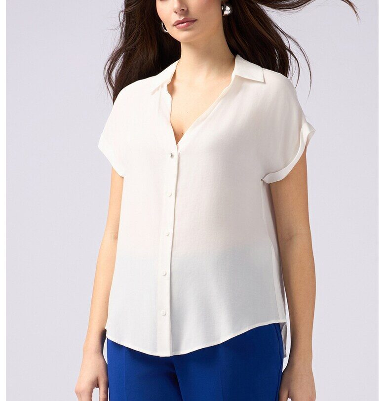 Свободна риза с шпиц - Мръснобял Oltre