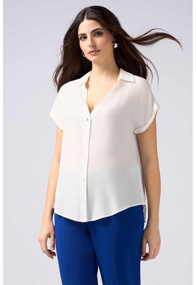 Свободна риза с шпиц - Мръснобял Oltre