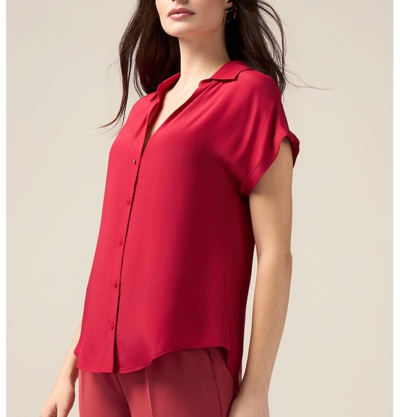 Свободна риза с шпиц - Червен Oltre