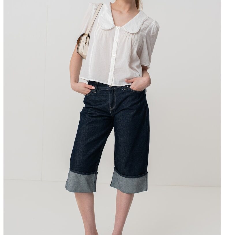 Свободна риза с яка Peter Pan - Бял GAP