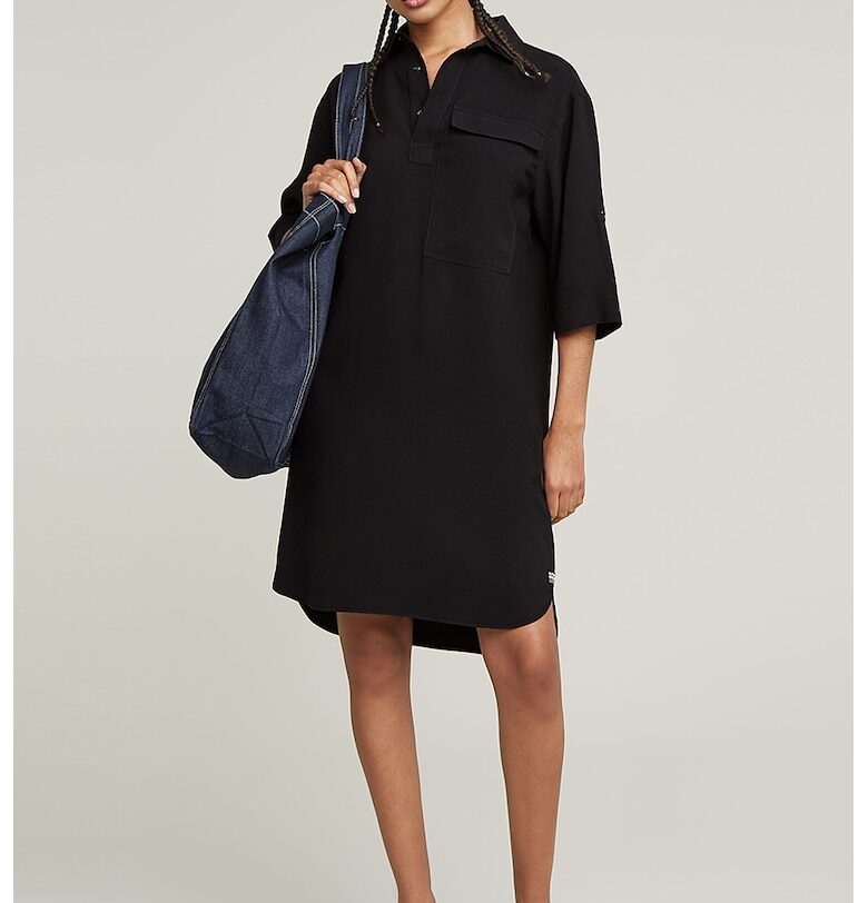 Свободна рокля с джоб на гърдите - Черен G-STAR