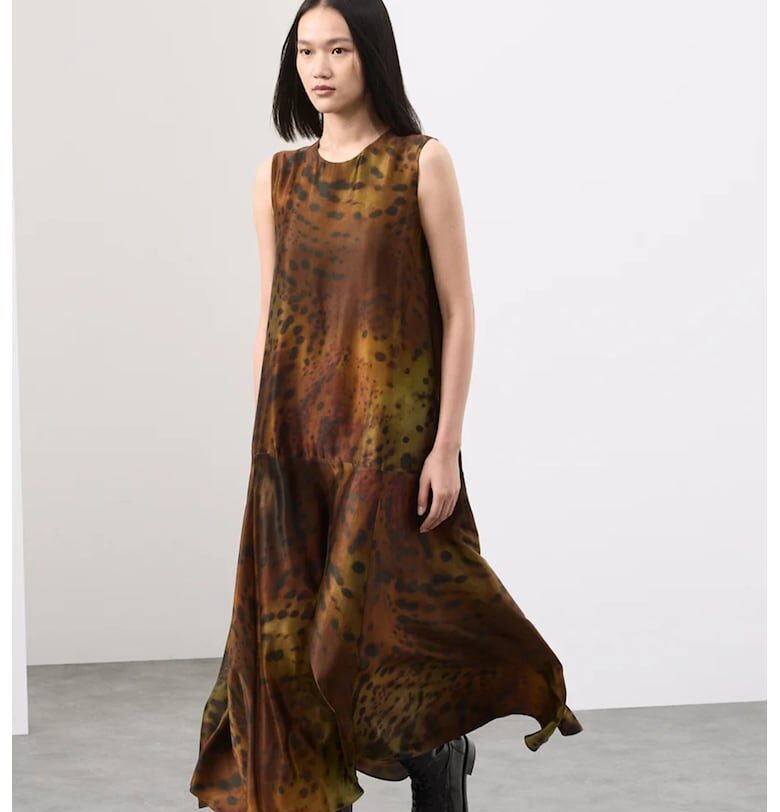 Свободна рокля с животинска шарка - Тъмнокафяв/Кафяв Marks  Spencer