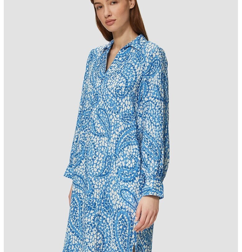 Свободна рокля с индийска шарка - Мръснобял/Светлосин sOliver