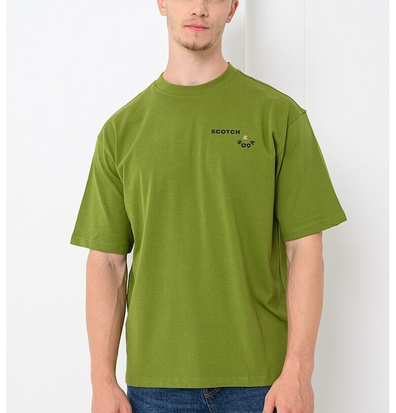 Свободна тениска с шарка на гърба - Лайм зелено Scotch  Soda