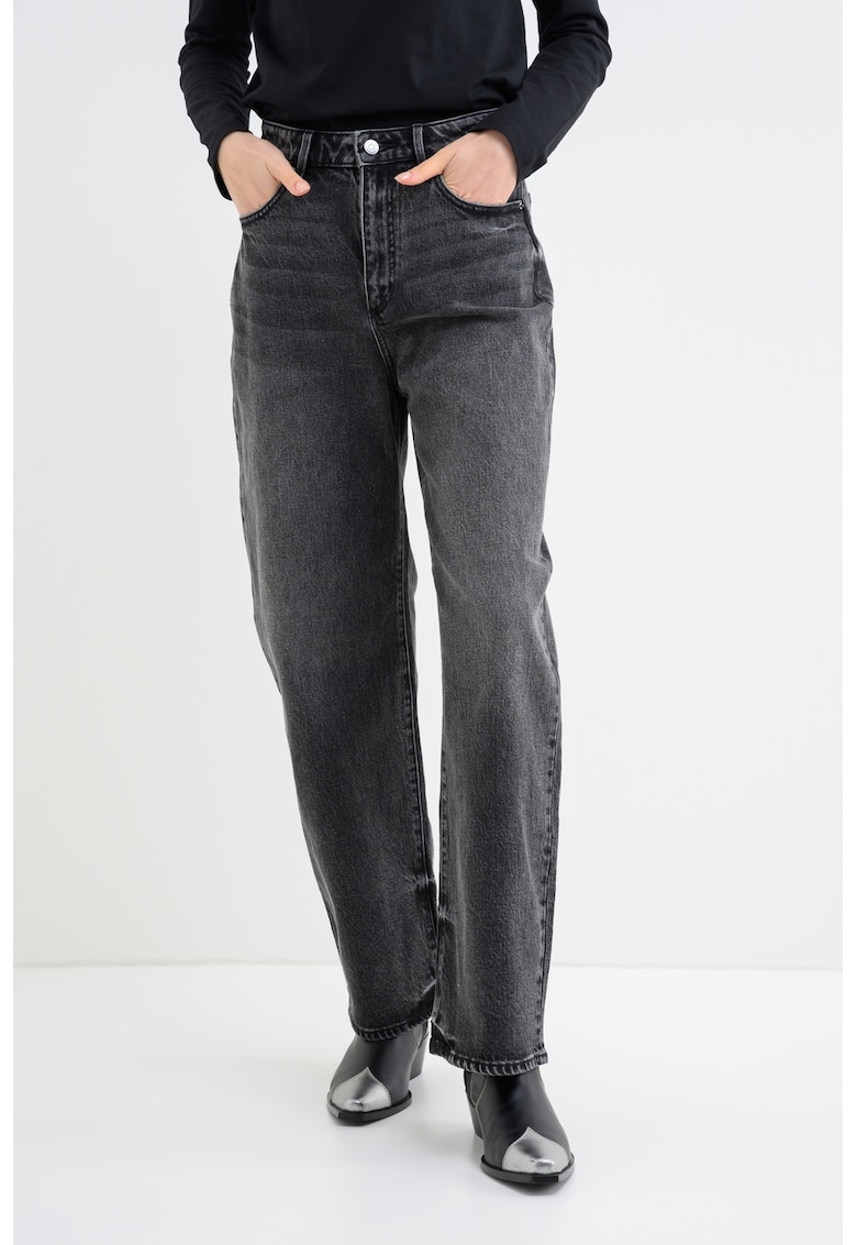 Свободни дънки с висока талия - Меланж тъмно сиво ARMANI EXCHANGE