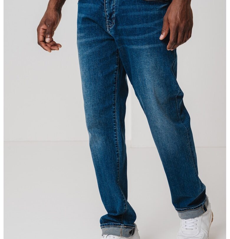 Свободни дънки с изчистен дизайн - Син меланж ARMANI EXCHANGE