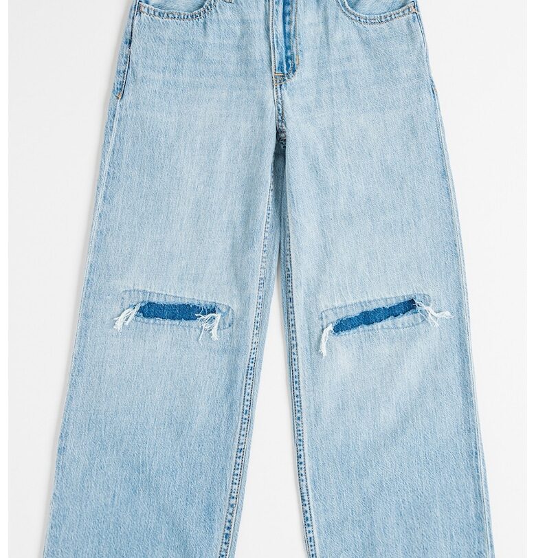 Свободни дънки с миди талия - Пастелносин Abercrombie  Fitch