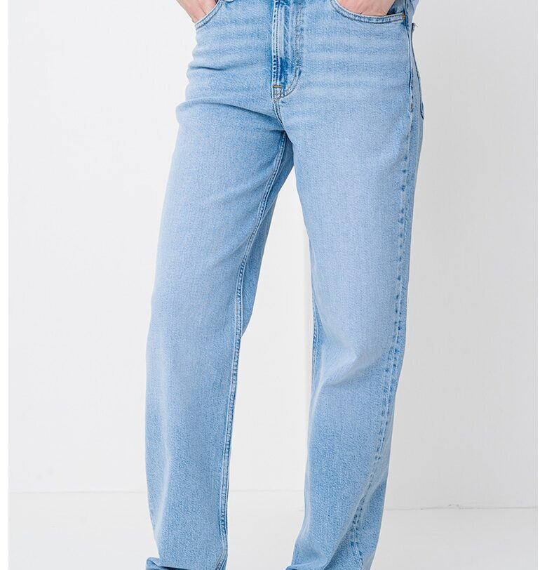 Свободни дънки със средна талия - Светлосин Tommy Jeans