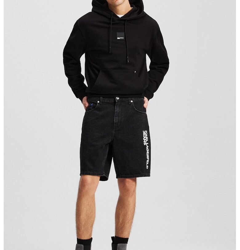 Свободни къси дънки - Черен KARL LAGERFELD JEANS