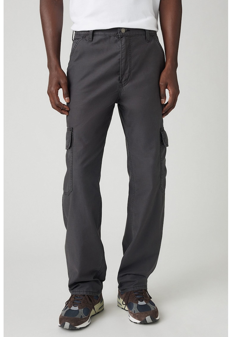 Свободни прави дънки карго 568 - Меланж тъмно сиво Levis