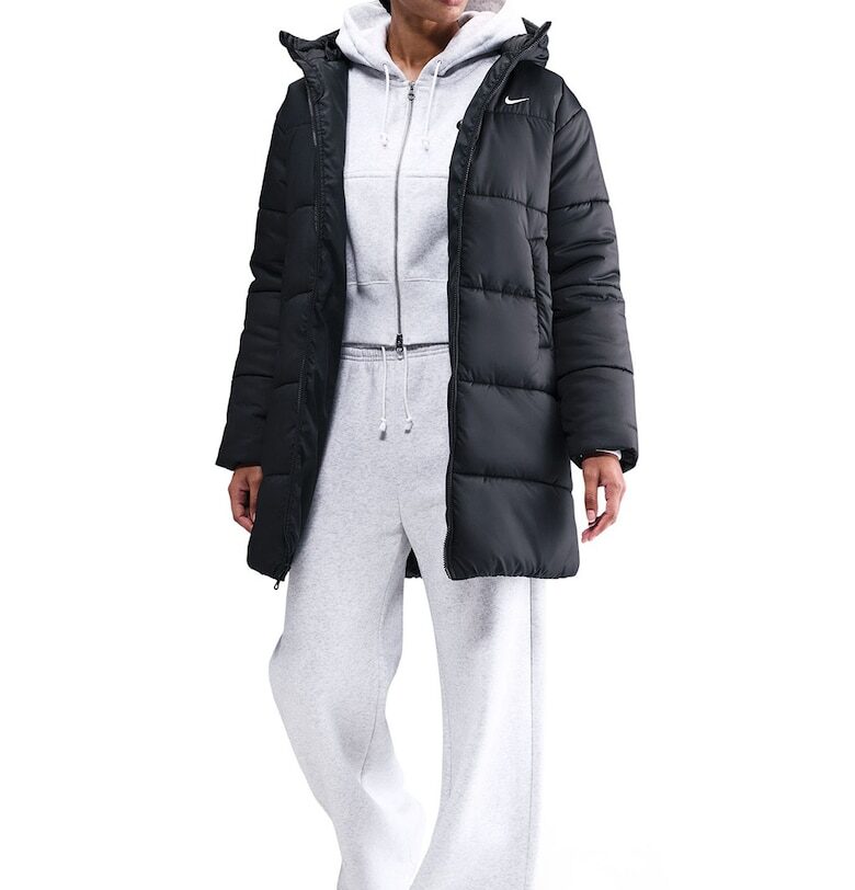 Свободно зимно яке с качулка - Черен Nike